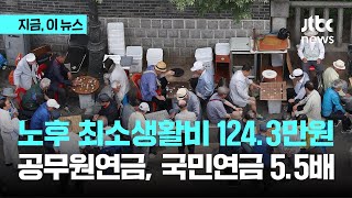 노후 최소생활비 124.3만원...국민연금 37만원, 공무원연금 203만원｜지금 이 뉴스