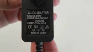 Review :AC 100V-240V Converter Adapter to DC 9V 1A Power Supply for Arduino