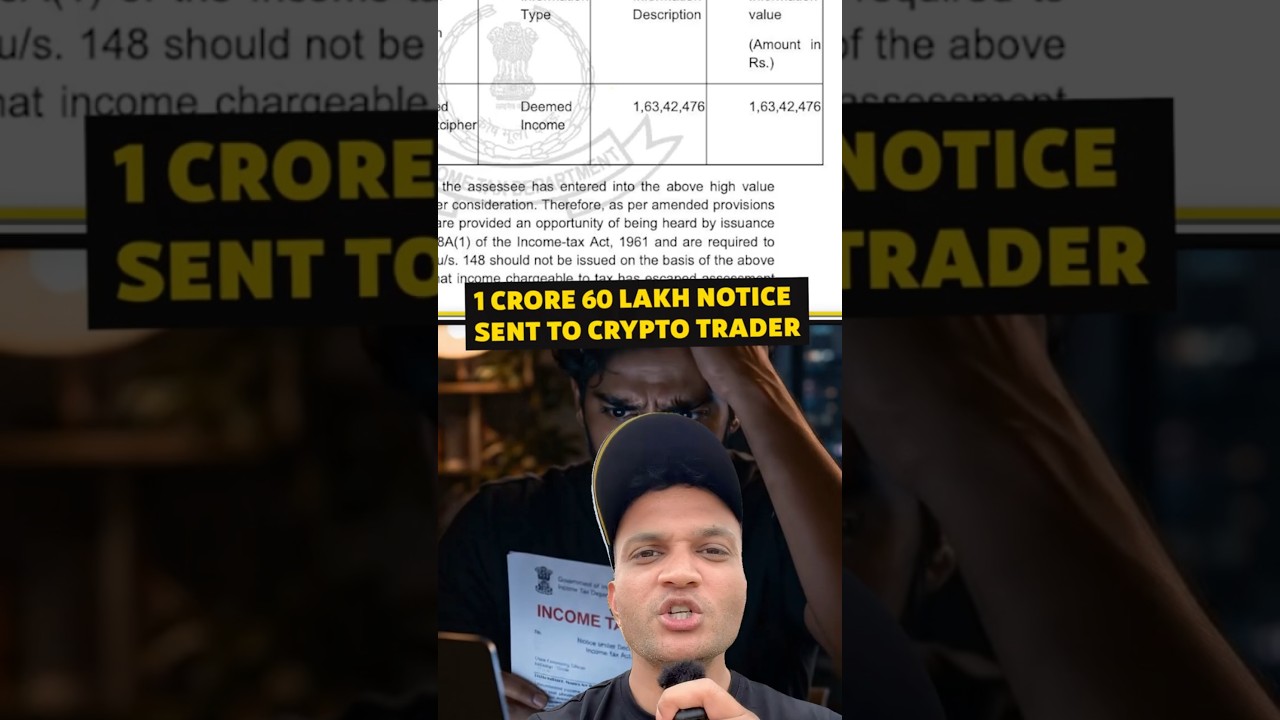 1 CRORE 60 LAKH NOTICE SENT TO CRYPTO TRADER