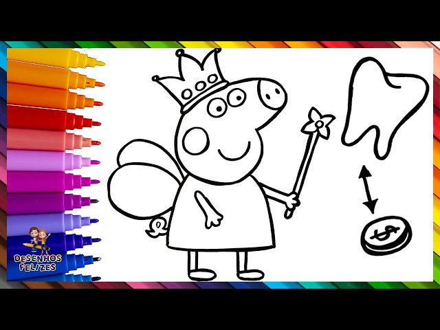 Desenhar E Colorir Peppa Pig E Suzy Ovelha Comendo Biscoitos 🐷🍪🐑 Desenhos  Para Crianças 