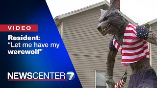Werewolf statue in front yard of Piqua home causes debate among neighbors | WHIO-TV