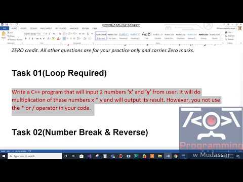 A simple C++ program that will be Multiply two number without using this * operator  | P.W.M