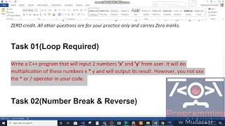 A simple C++ program that will be Multiply two number without using this * operator  | P.W.M