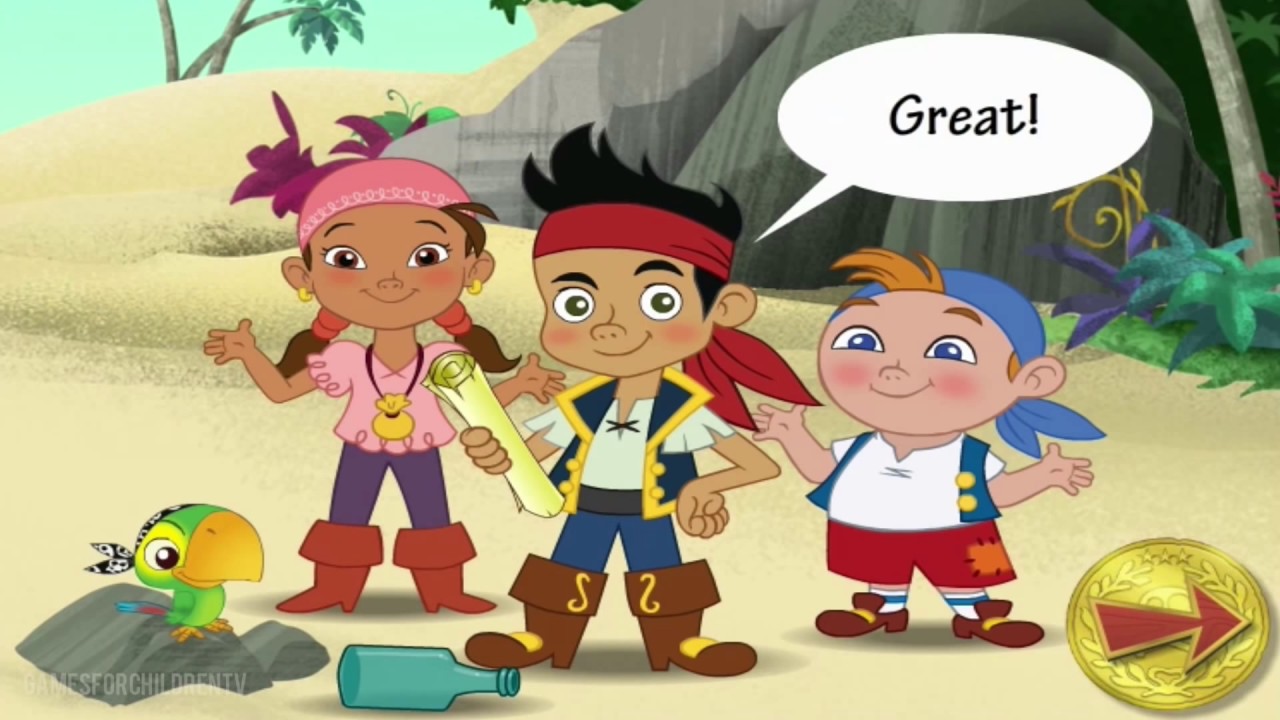 Jake and the NeverLand Pirates - Full Game of Treasure Hunt - Walkthrough - Disney Jr. Game