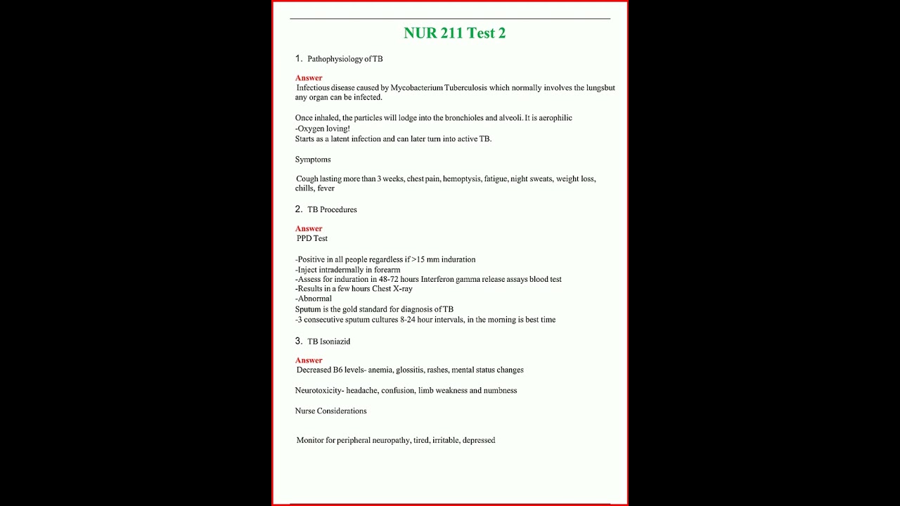 Nur 211 Latest Test 2 Actual Questions And Answers 100 Corre video
