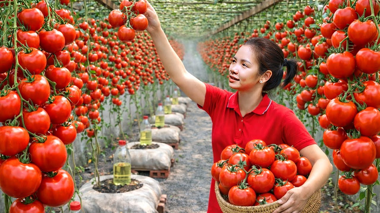 Harvesting 1000+ Organic Cherry Tomatoes Goes To Market Sell, Gardening & Cooking | Farm Life