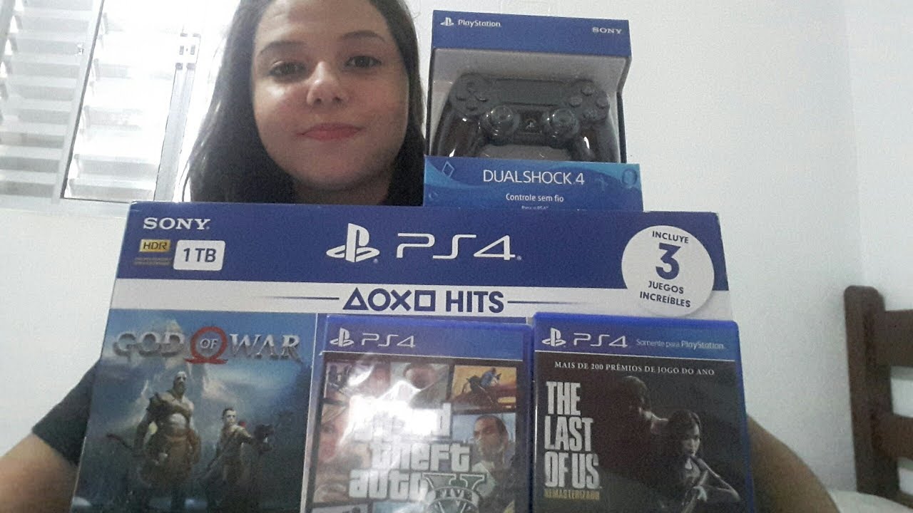 UNBOXING do meu Playstation 4 Ps4  com 3 Jogos.