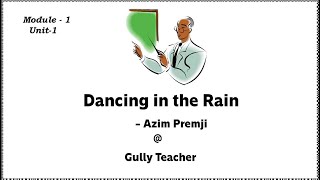 Dancing in the Rain for Telugu and English Medium. INTERMEDIATE 2ND YEAR English.