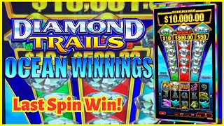 I cashed in 100X on an incredible last spin win - Diamond Trails - slot machine Ocean Winning Konami screenshot 3