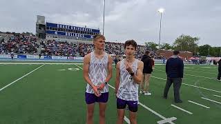 2026 Iowa Track & Field - STATE CHAMPION Lake Mills Knute Rogne & Hayden Thompson 1A 3200 Meter