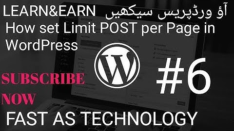 006-How to Limit Posts per Page in Wordpress in Urdu/hindi