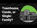What type of home should you buy? [Condo vs. Townhouse vs. Single Family Home]