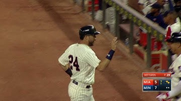 MIA@MIN: Dozier singles to left to score Plouffe