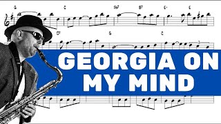 Video thumbnail of "Georgia On My Mind - Hoagy Carmichael 1930 -Tenor Sax Sheet Music"