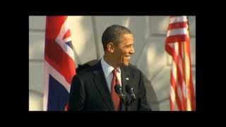 Barck Obama and David Cameron joke about the Brits trying to burn the White House