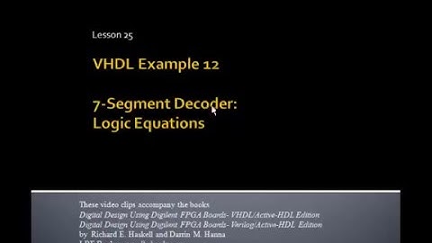 Lesson 25   VHDL Example 12  7 Segment Decoder using Logic Equations