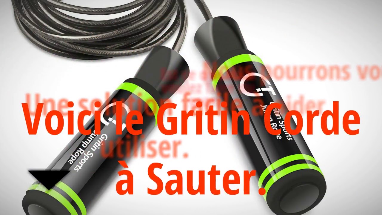 Gritin Corde à Sauter, Jump Skipping Rope Réglable - Roulements à Billes en Acier Ergonomique facile