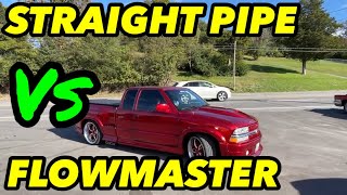 Chevy S10 Xtreme 4.3L V6 Flowmaster Super 10 Vs Straight Pipe