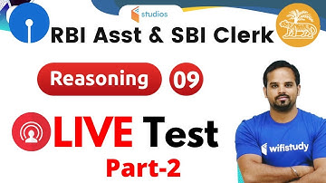 11:00 AM - RBI Assistant & SBI Clerk 2020 | Reasoning by Sachin Modi Sir | Live Test ( Part-2)