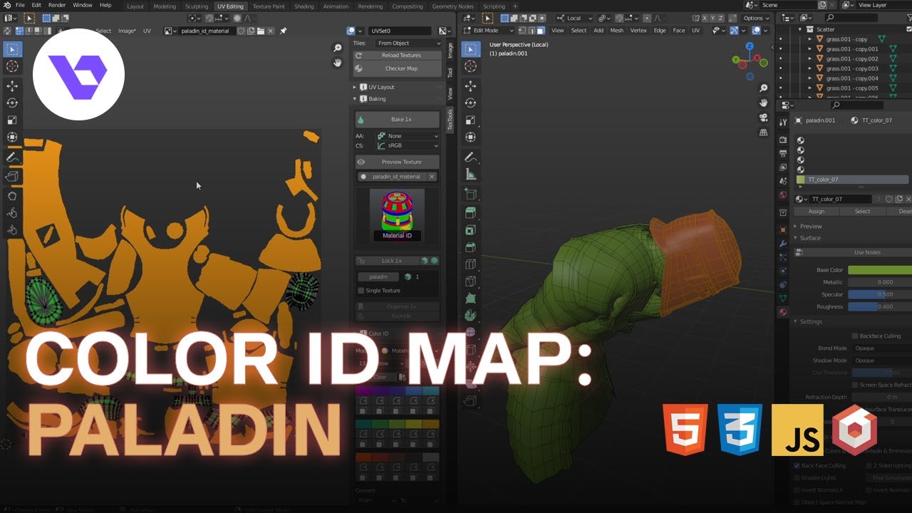 Blender - Color ID Map: Paladin(TIMELAPSE) - YouTube