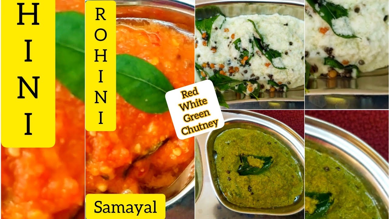 Quick & Easy 3 tTypes of Chutney/Tomato, Coconut, Coriander Chutney