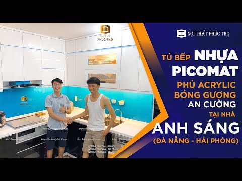 Video Tủ bếp nhựa picomat phủ Acrylic An Cường tại nhà anh... - youtube