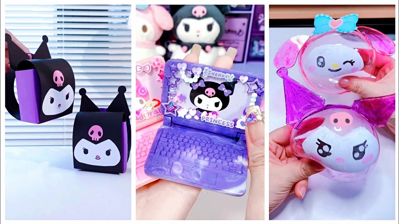 Sanrio Crafts💜Diy Kuromi paper craft ideas 💜 #cindyasmr - YouTube