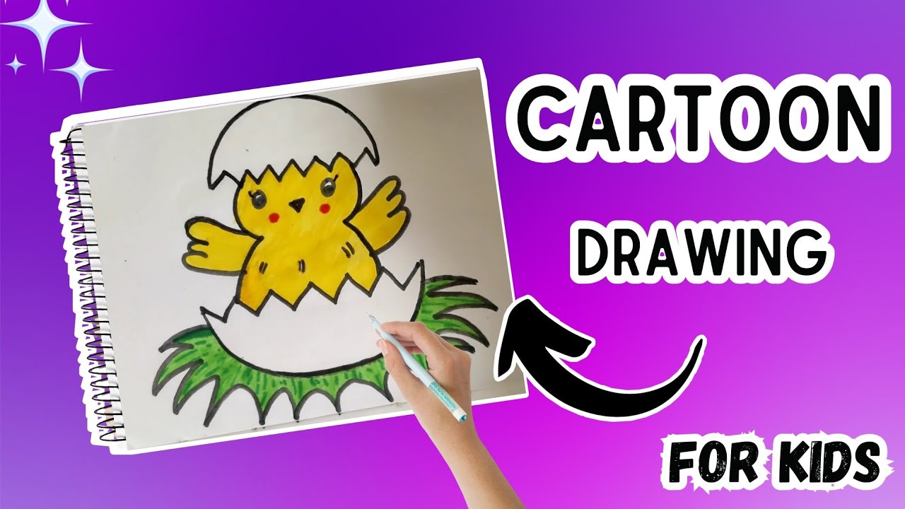 How to draw cartoon - 1 | Easy drawing tutorial for kids | Drawing ...