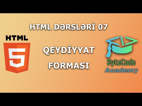 HTML Dərsləri - 07 - Qeydiyyat Forması | Part 1