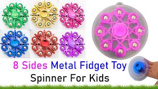 8 Sides Metal Fidget Spinner 🔥 Ultra Speed Multicolor Toy | Stress Relief for Kids