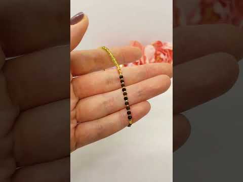 Мініатюрний браслет фенечка нитка натуральне каміння хризолит, обсидиан та гематит, видео 1