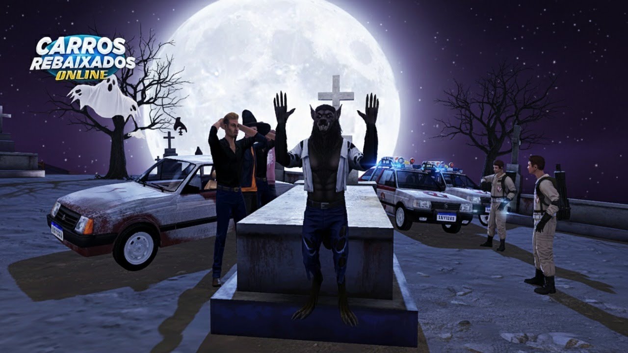 CARROS REBAIXADOS ONLINE | VIREI A LENDA DO LOBISOMEM NO CEMITÉRIO NA LUA CHEIA
