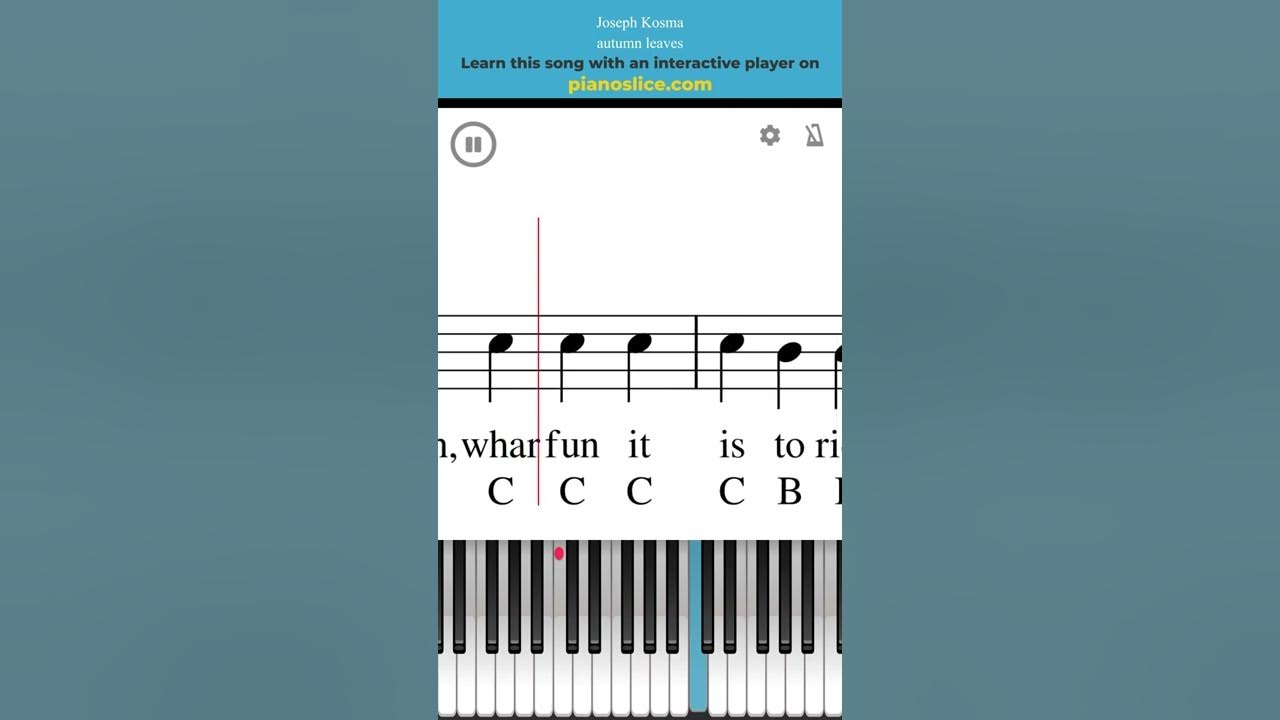 ✅🎹 How to play AUTUMN LEAVES - JOSEPH KOSMA (Easy Version) Piano Tutorial + Sheet Music
