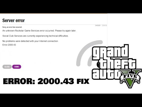 GTA V Server Error 2000.43  Fix