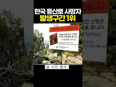 한국 <strong>등산로</strong> 사망자 발생구간 1위