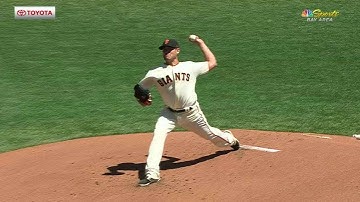 LAD@SF: Moore strikes out Puig looking