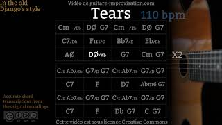 Tears (110 bpm) - Gypsy jazz Backing track / Jazz manouche chords