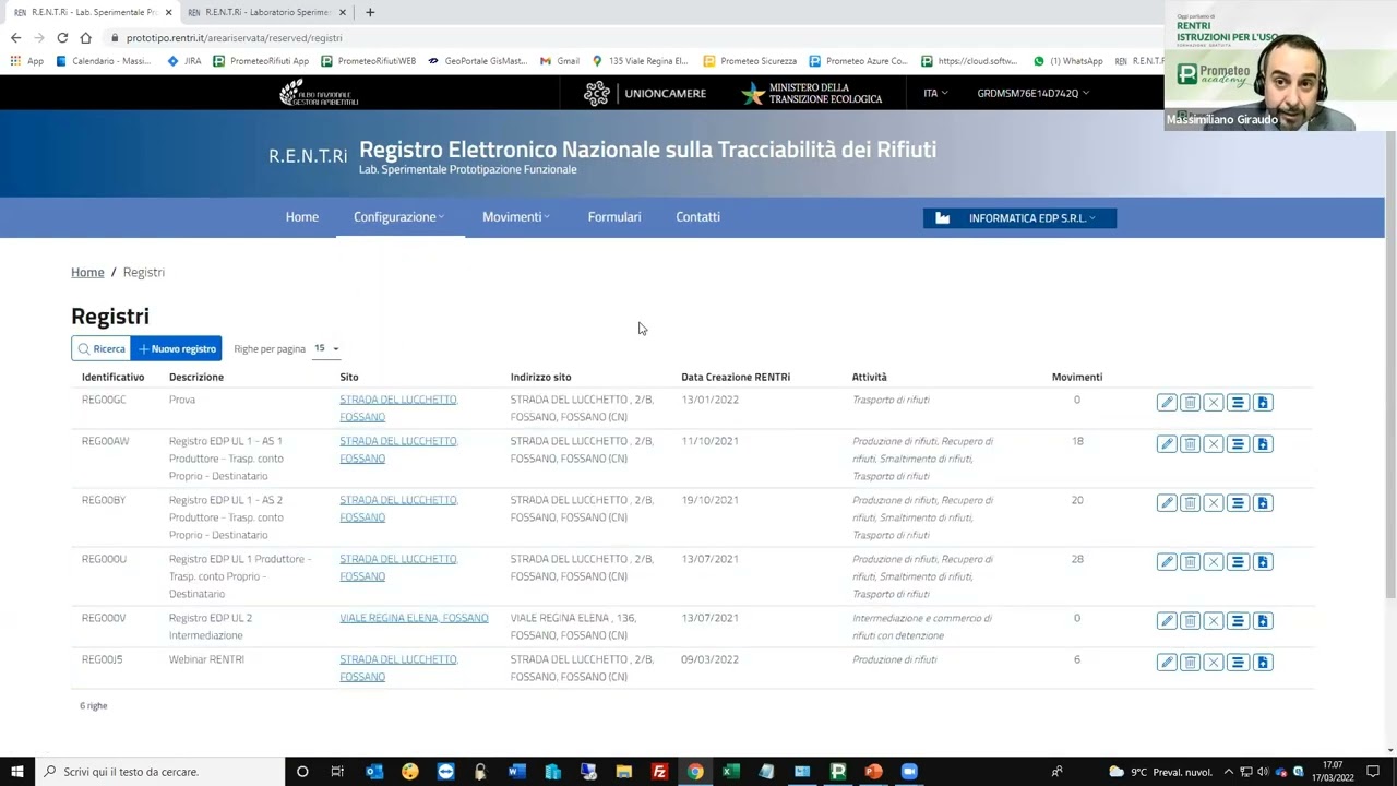 RENTRI Webinar 2/3 : Come ci si iscrive e come si usa il portale