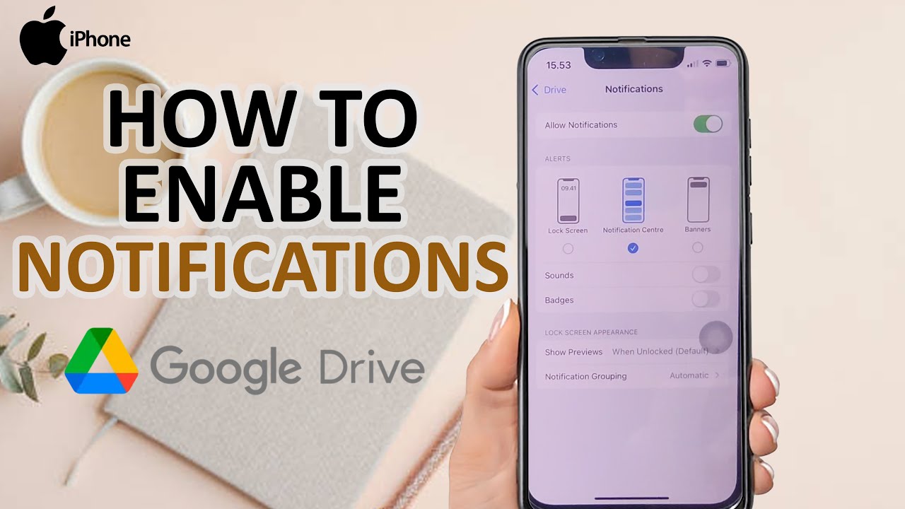 Как включить уведомления Google Диска на iPhone