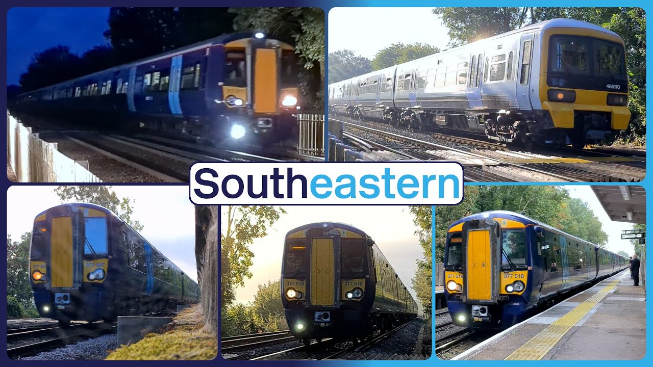 Early morning Southeastern commuter trains at East Malling station.