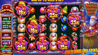 Achat Des Free Spins - On Descend Au Level 3 - Slot Machine Santas Great Gift