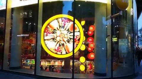 JR Visual Tec transparent led display in M&M worlds piccadilly1