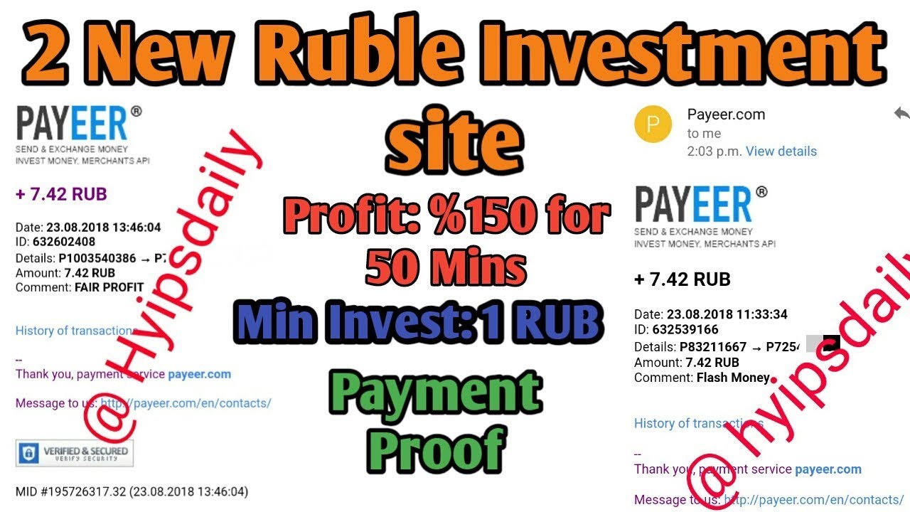 Earn 150% Profit for 50 Mins With New Ruble Investment Site, Ruble Earning Site - Hyips Daily