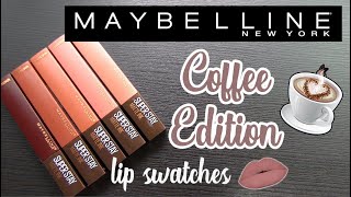 Maybelline COFFEE EDITION SuperStay Matte Ink Liquid Lipsticks: Lip Swatches & Review