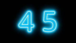0:45 Neon Timer | Glowing Blue Countdown | Silent, No Music