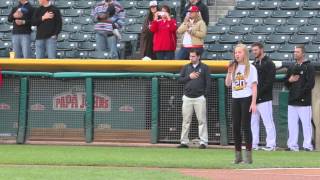 Alta Tabar Sings National Anthem Salt Lake Bees Game 2014