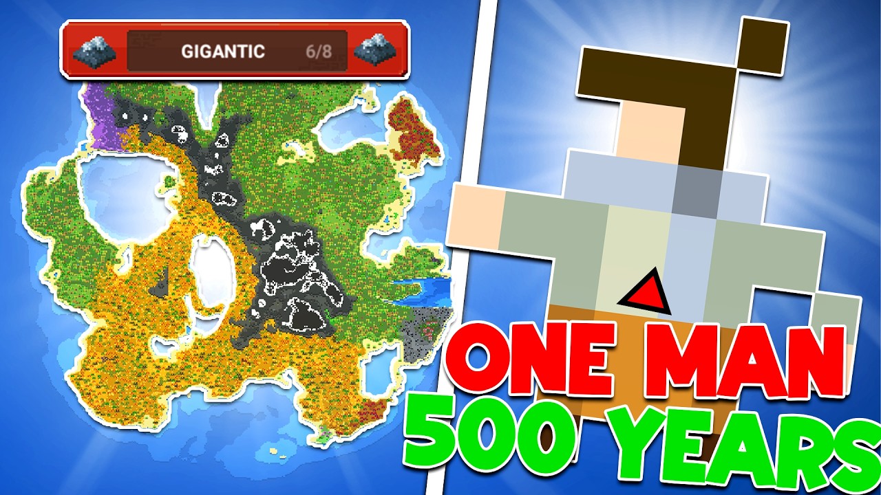 I Left ONE Human Alone In The GIGANTIC Worldbox Map