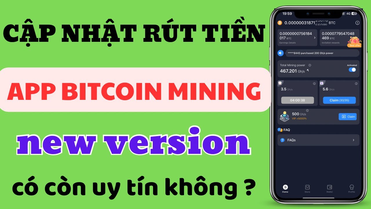 New update Bitcoin Mining app can still withdraw money? - YouTube