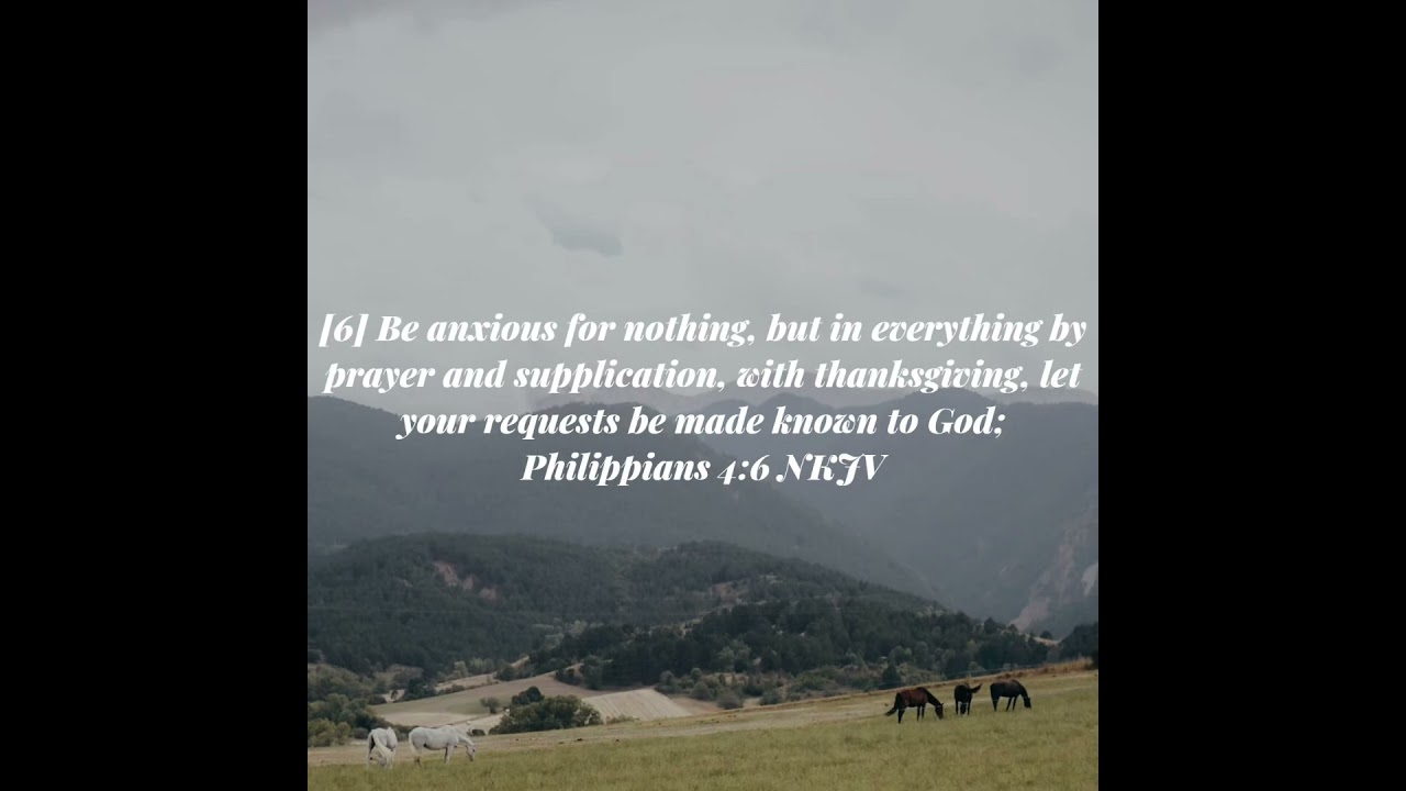 Do not be anxious about anything