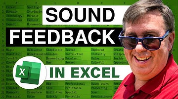 Excel Feature - Provide Feedback with Sound to Confirm an Action Happened - Episode 2114